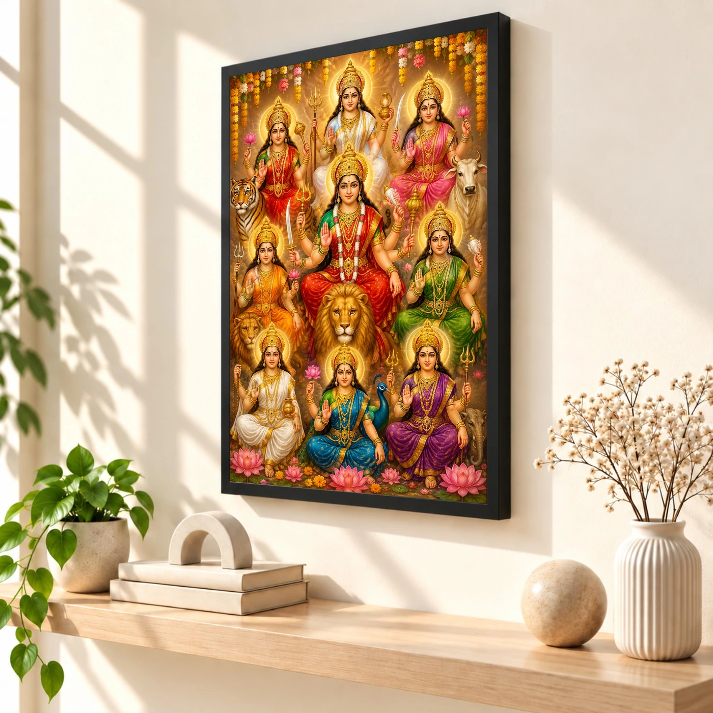Navdurga Grand Festival Flower Decoration Photo Frame, view 2