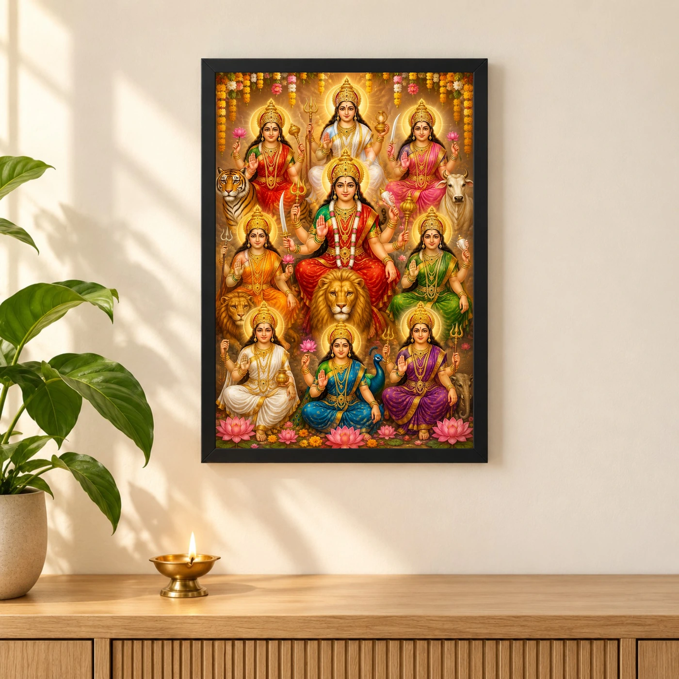 Navdurga Grand Festival Flower Decoration Photo Frame, view 3
