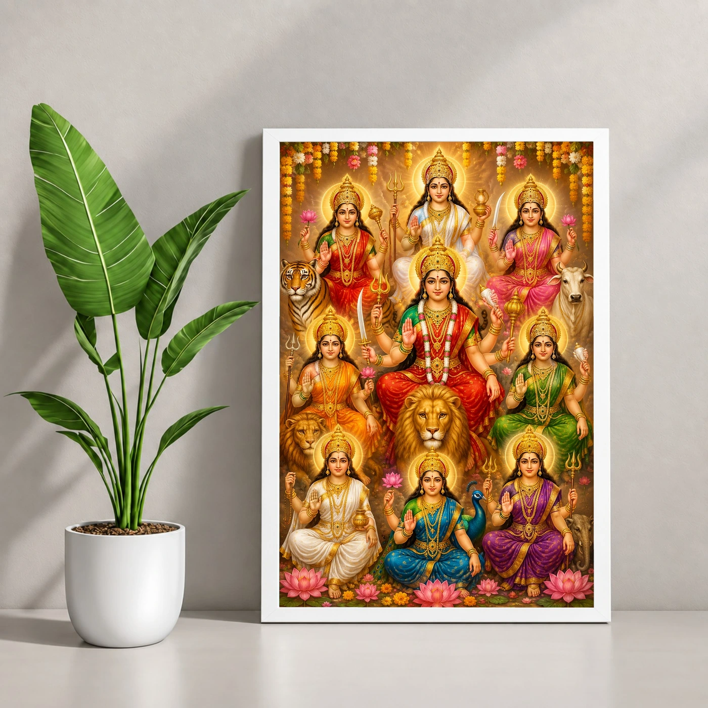 Navdurga Grand Festival Flower Decoration Photo Frame, view 4