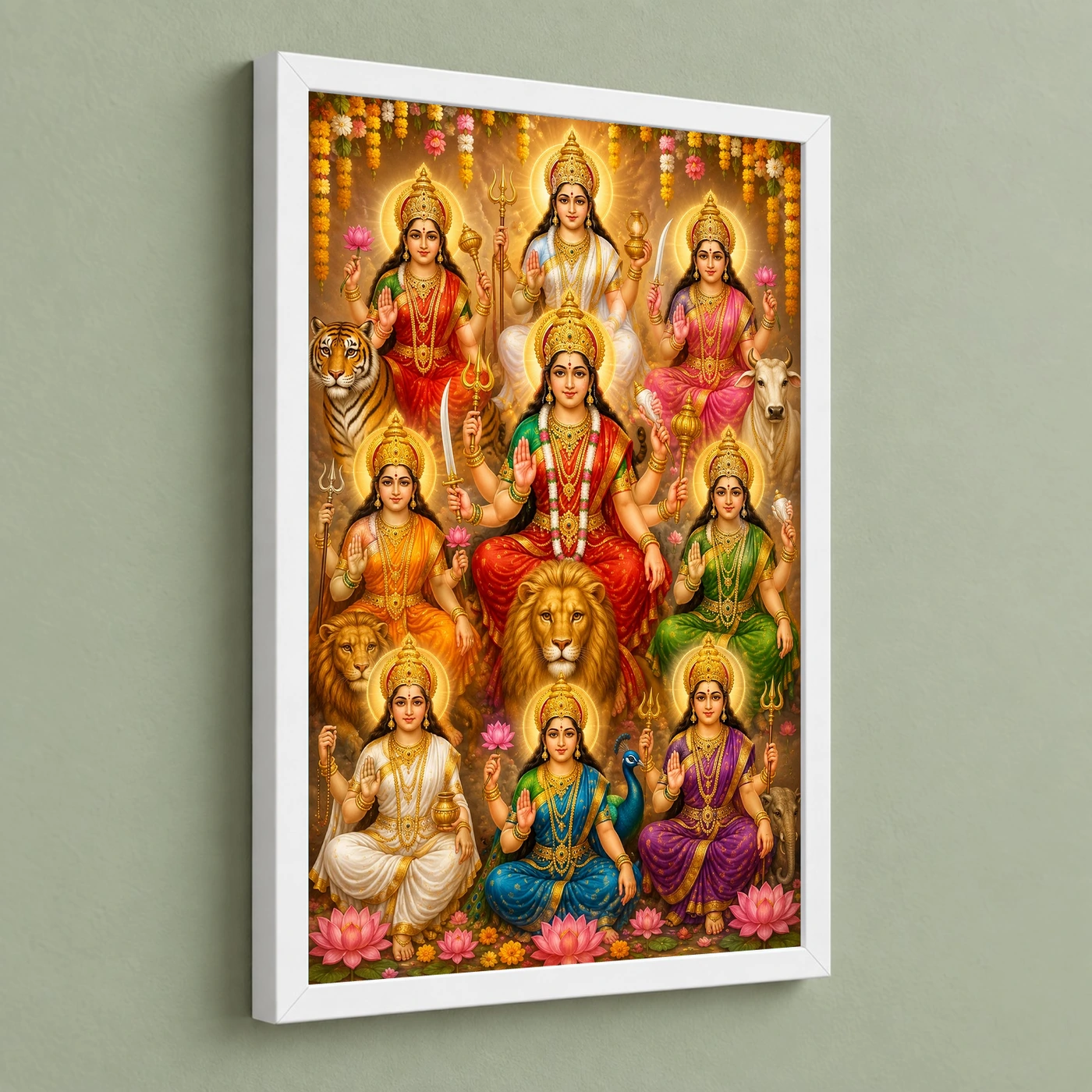 Navdurga Grand Festival Flower Decoration Photo Frame, view 5