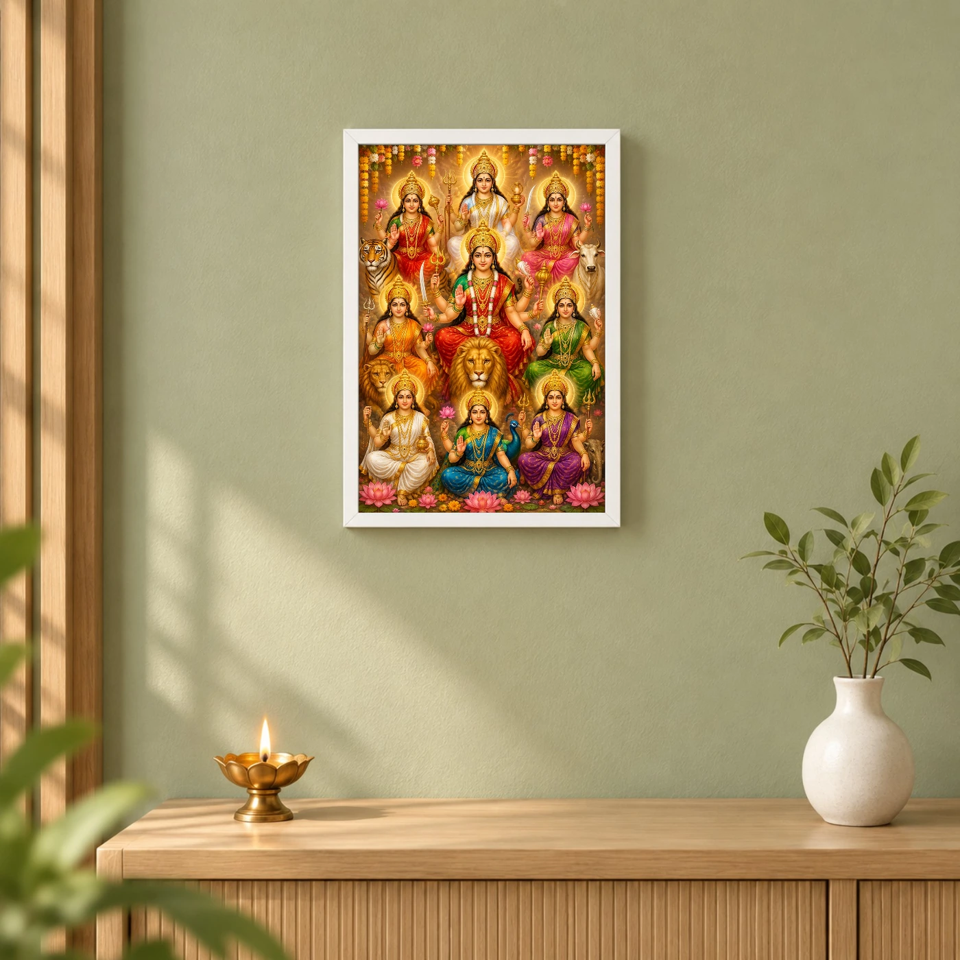 Navdurga Grand Festival Flower Decoration Photo Frame, view 6