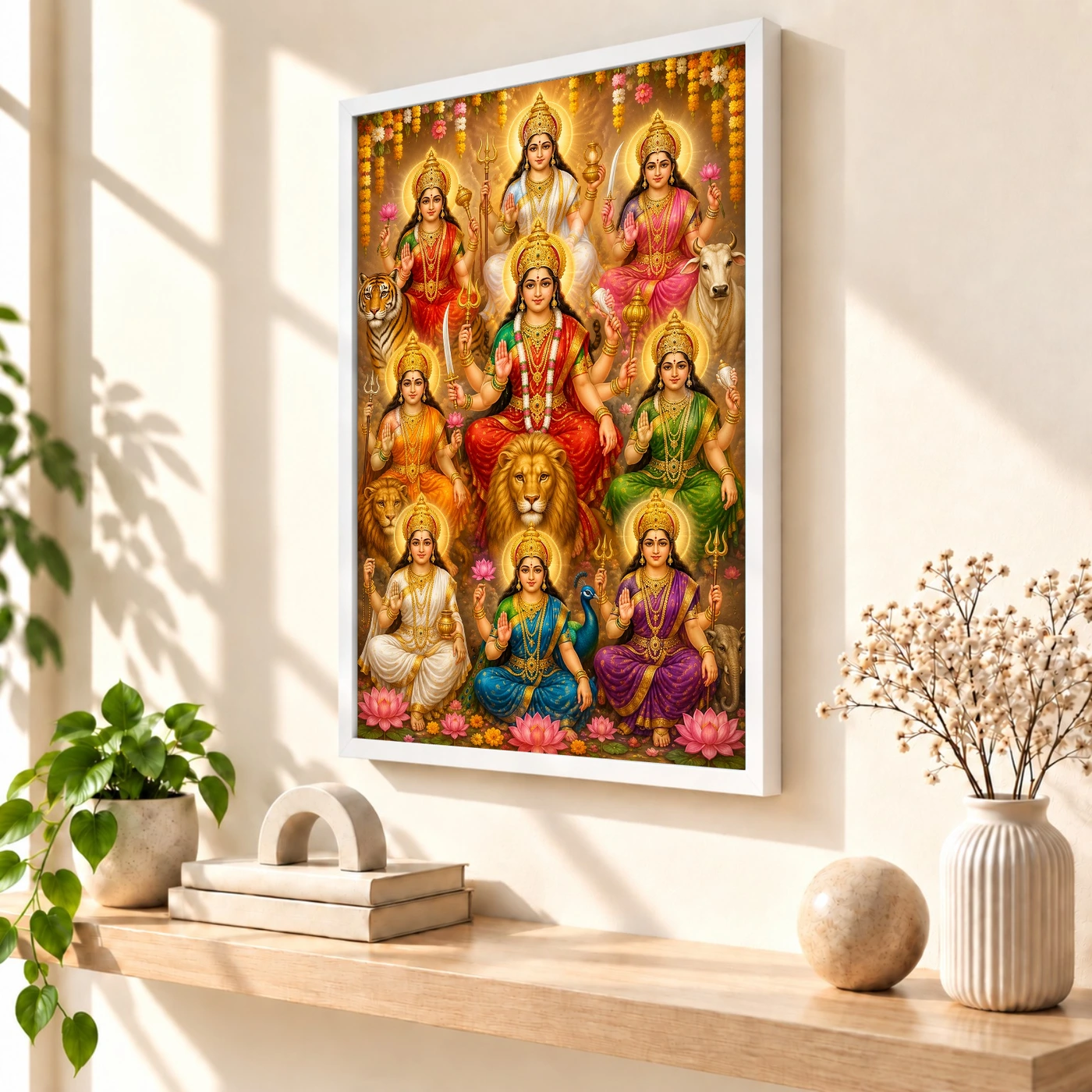 Navdurga Grand Festival Flower Decoration Photo Frame, view 7