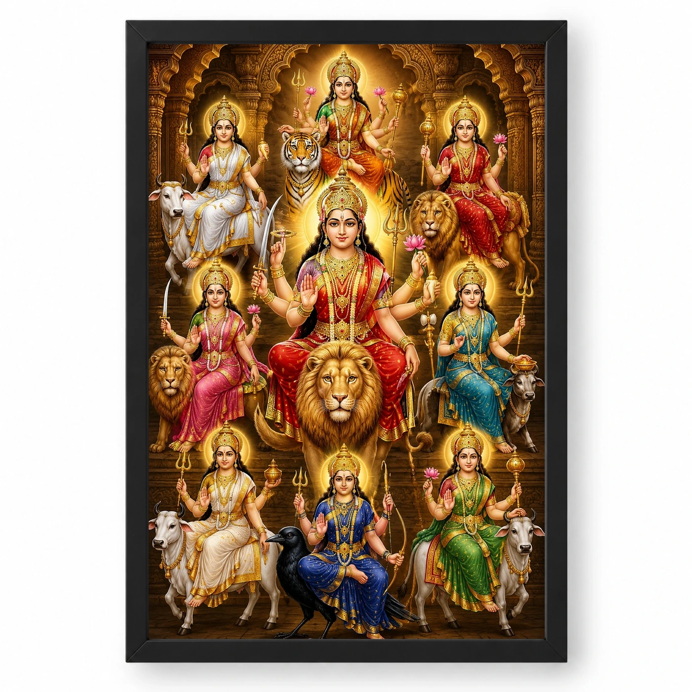 Navdurga Heritage Temple Architecture Backdrop Photo Frame