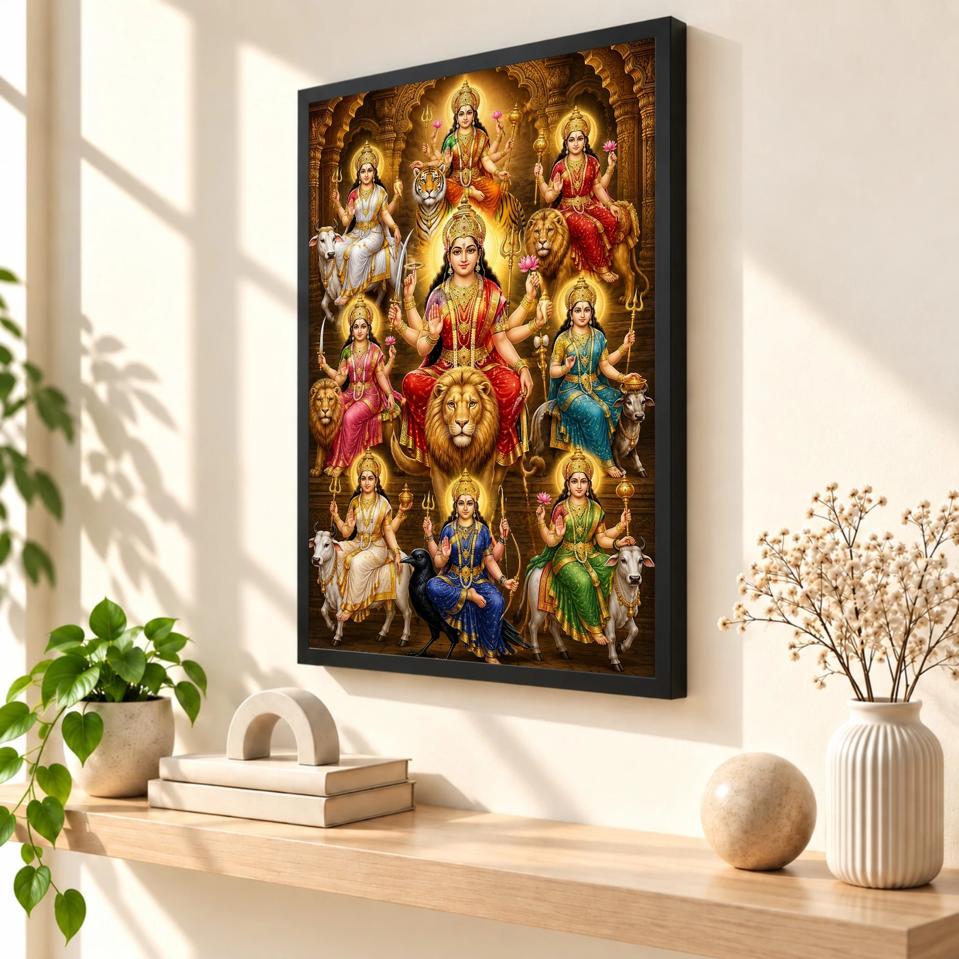 Navdurga Heritage Temple Architecture Backdrop Photo Frame, view 2