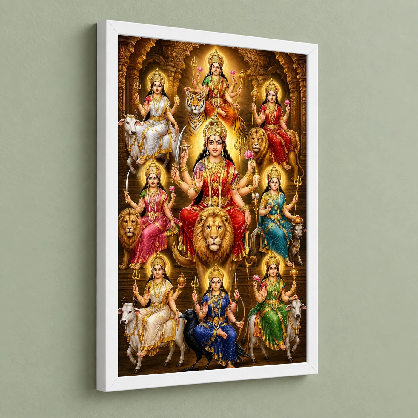 Navdurga Heritage Temple Architecture Backdrop Photo Frame, view 5