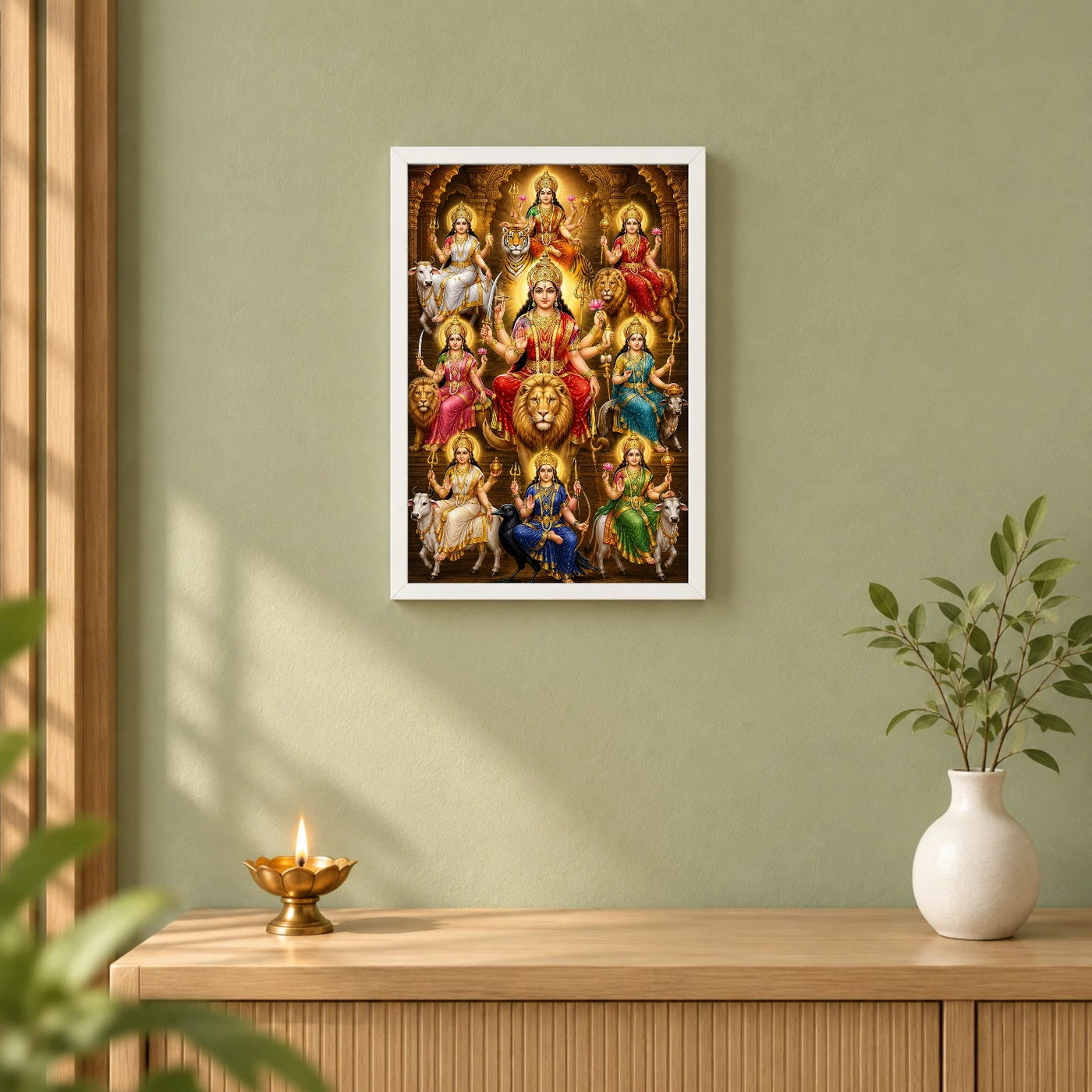 Navdurga Heritage Temple Architecture Backdrop Photo Frame, view 6