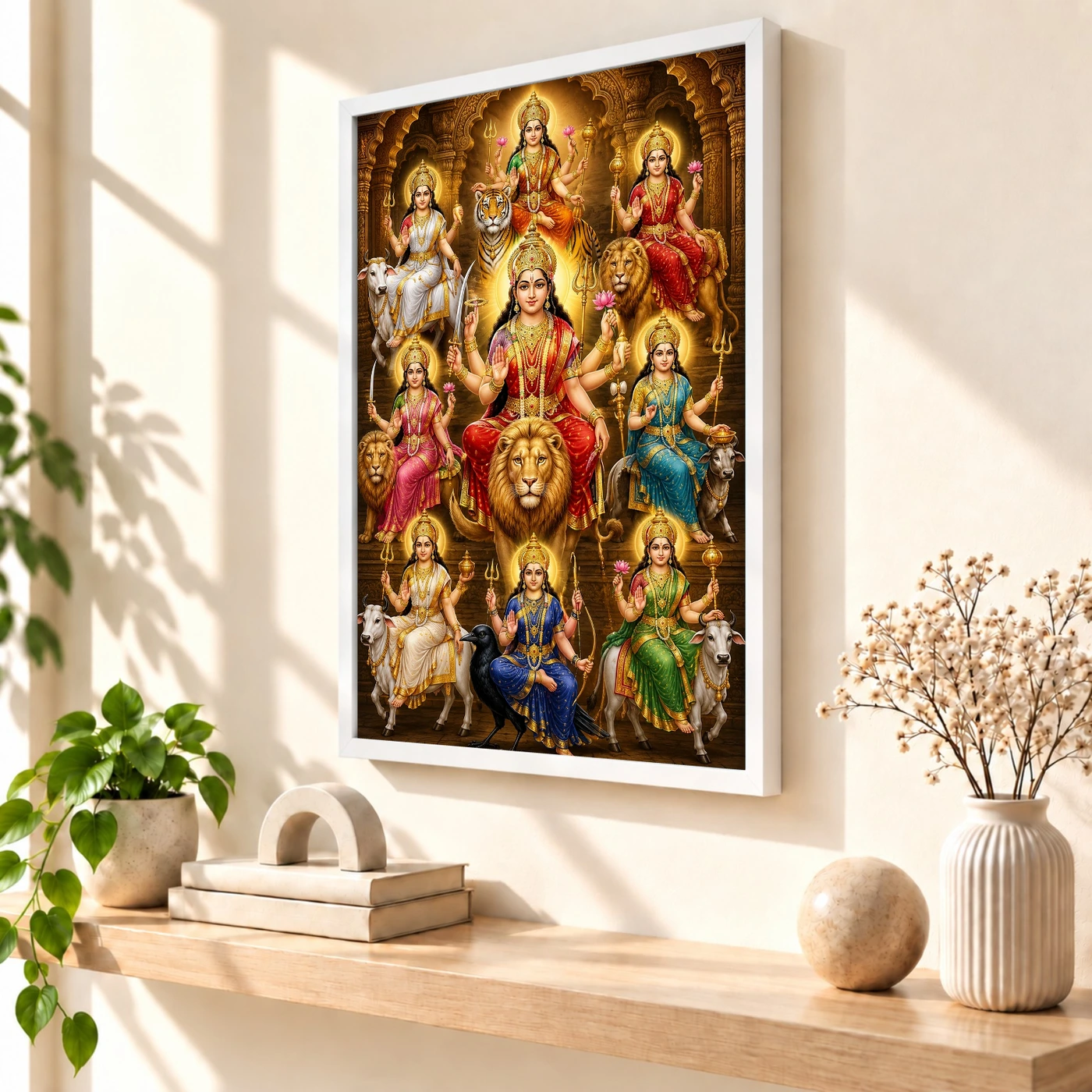 Navdurga Heritage Temple Architecture Backdrop Photo Frame, view 7