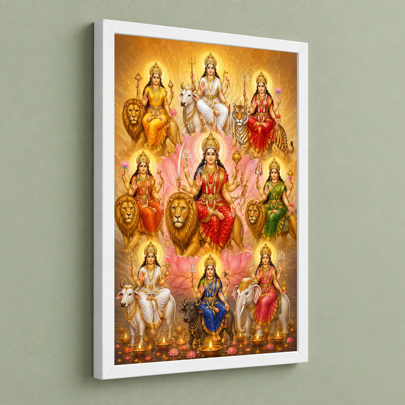 Navdurga Lotus And Diya Radiance Photo Frame, view 5