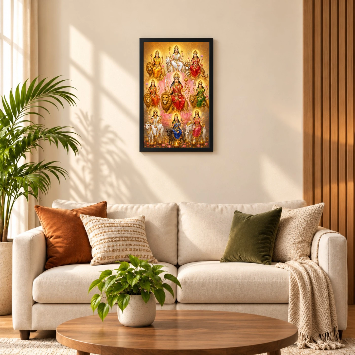 Navdurga Lotus And Diya Radiance Photo Frame, view 8