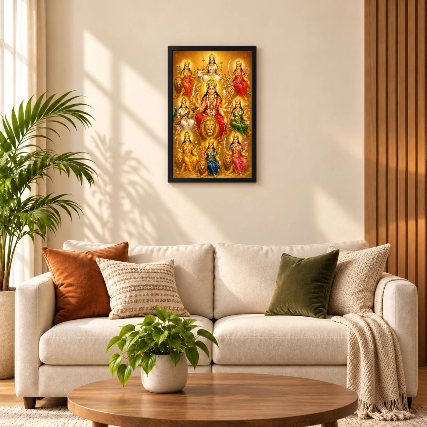 Navdurga Ornate Golden Temple Darshan Photo Frame, view 8