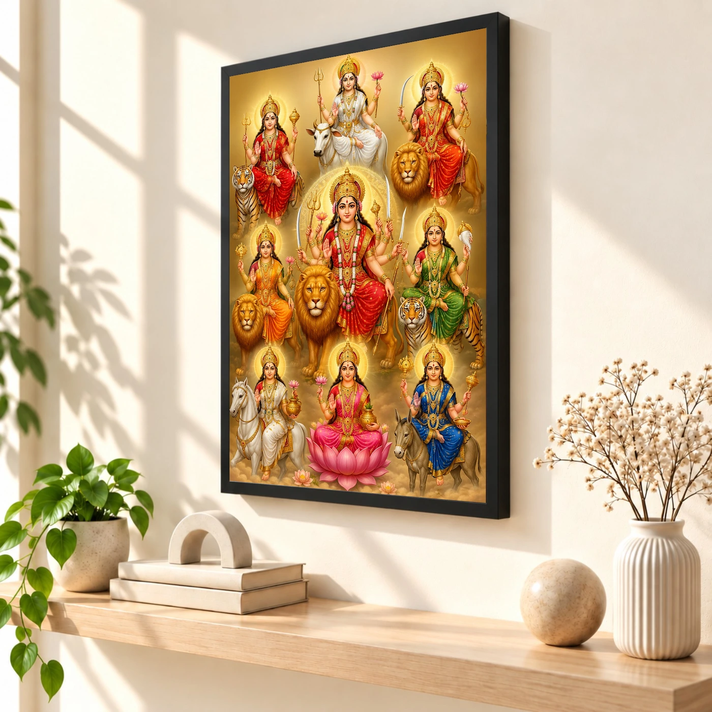 Navdurga Peaceful Home Mandir Composition Photo Frame, view 2
