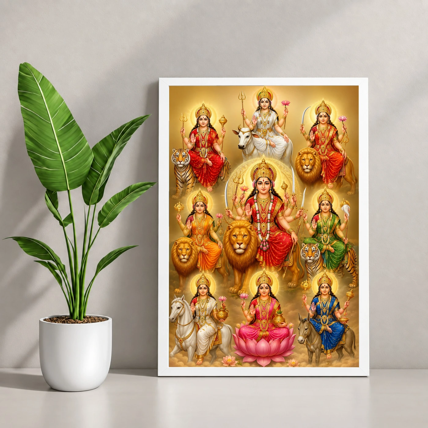 Navdurga Peaceful Home Mandir Composition Photo Frame, view 4