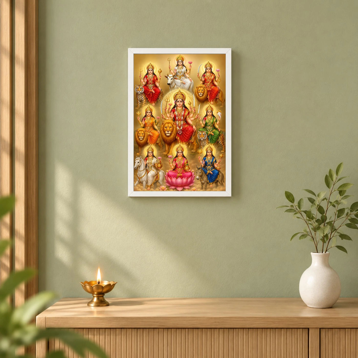 Navdurga Peaceful Home Mandir Composition Photo Frame, view 6