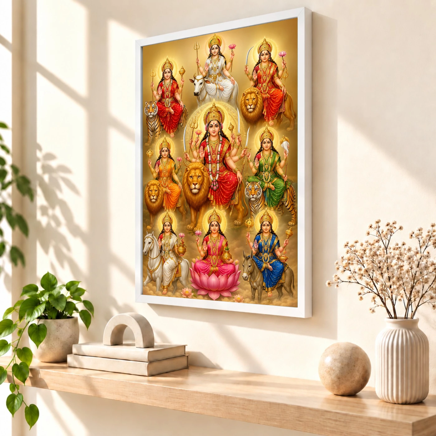 Navdurga Peaceful Home Mandir Composition Photo Frame, view 7