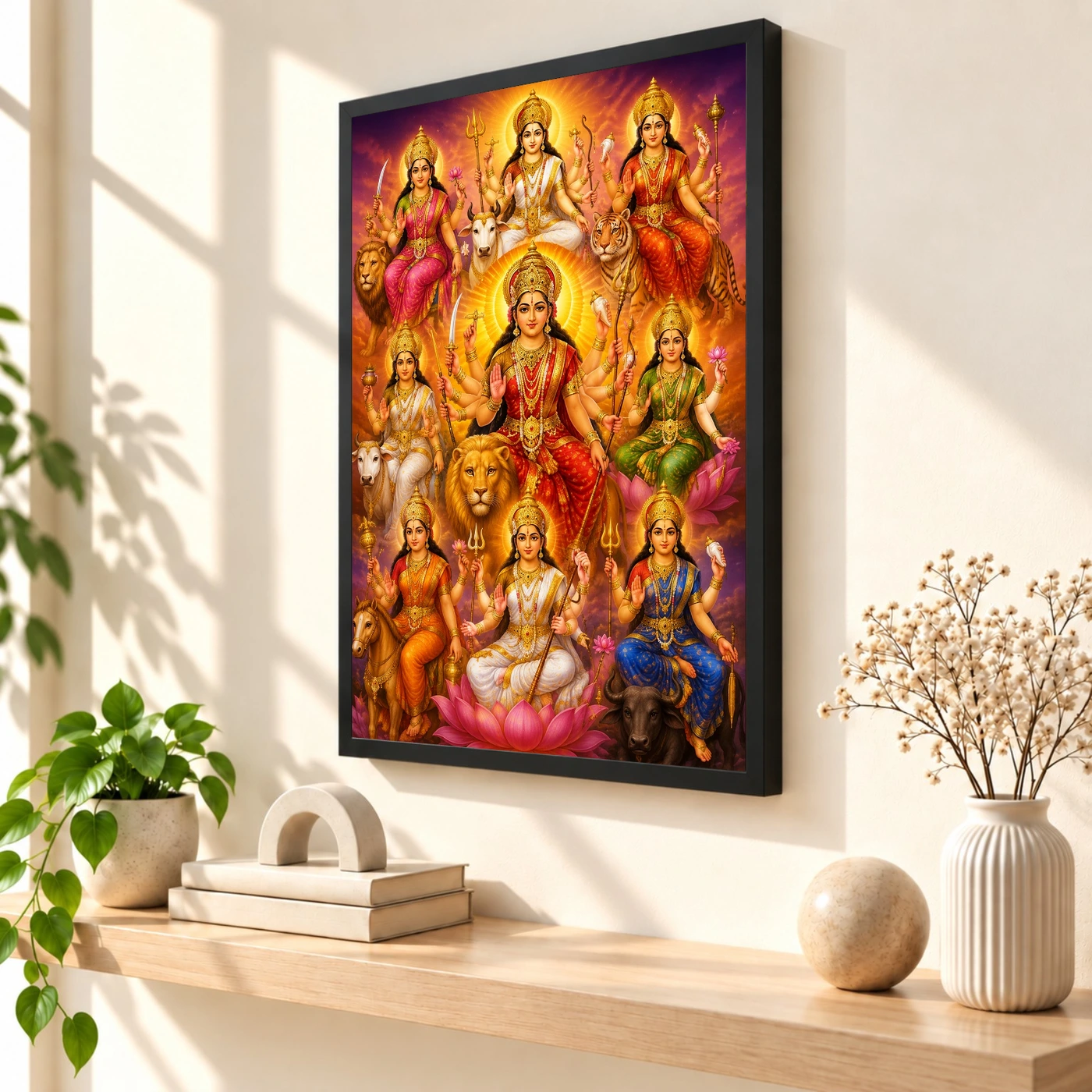 Navdurga Vivid Premium Spiritual Poster Art Photo Frame, view 2