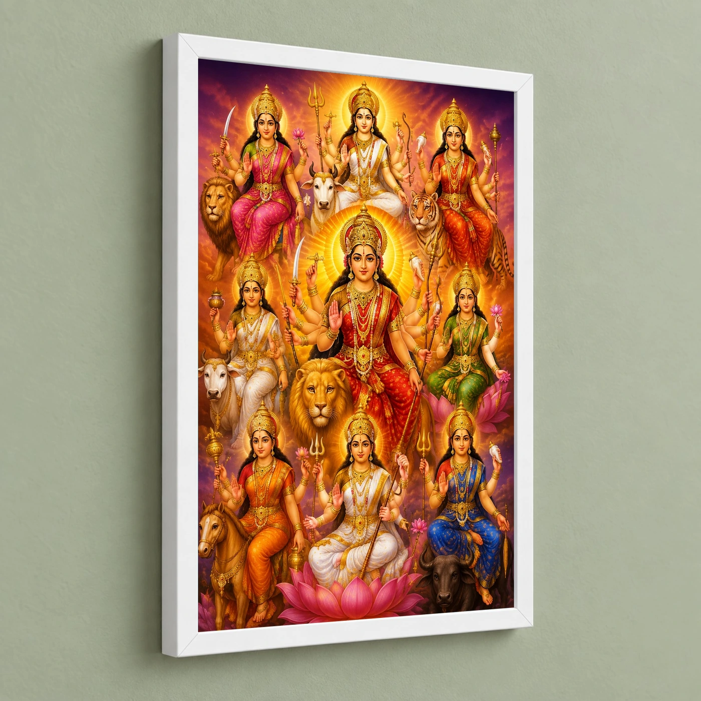 Navdurga Vivid Premium Spiritual Poster Art Photo Frame, view 5