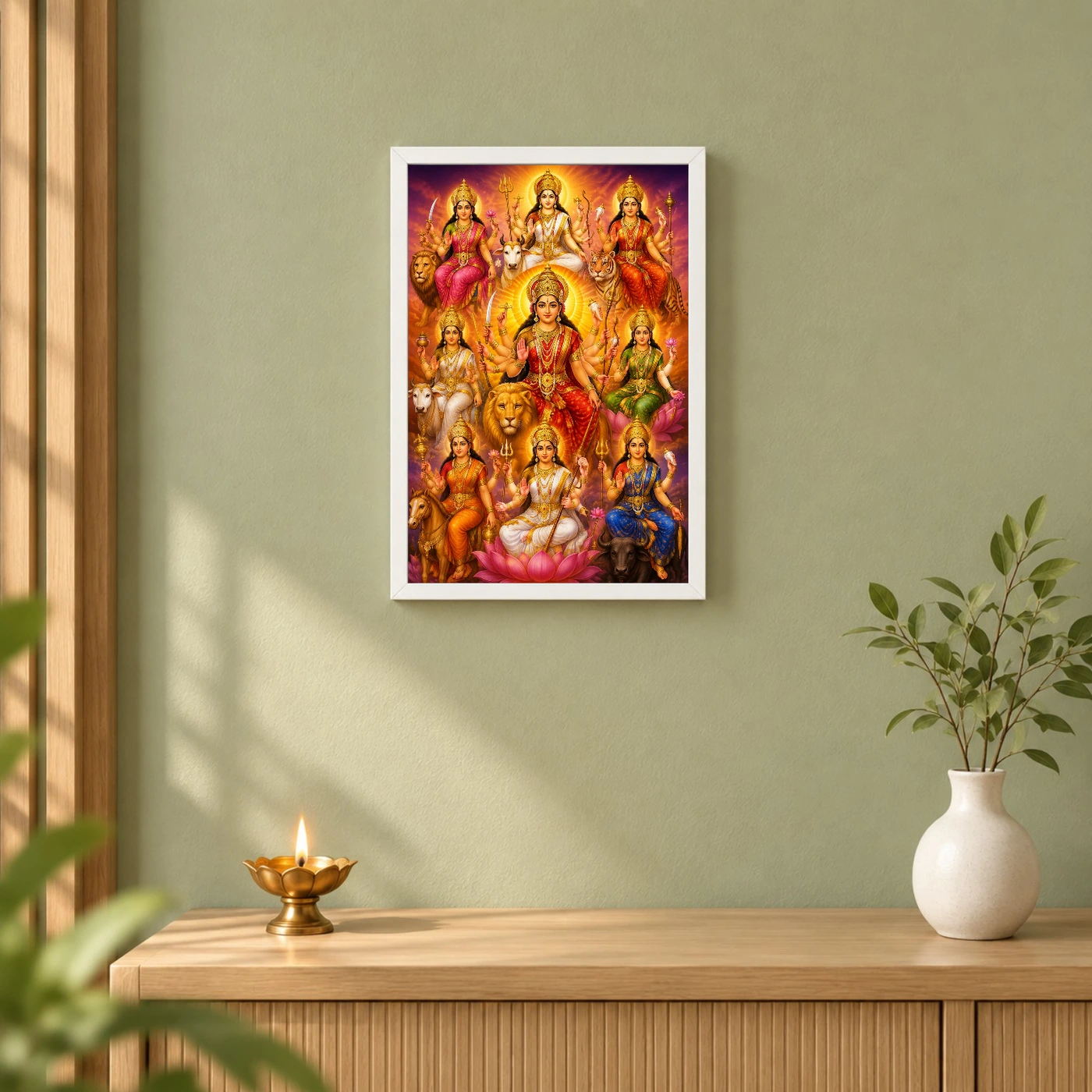 Navdurga Vivid Premium Spiritual Poster Art Photo Frame, view 6