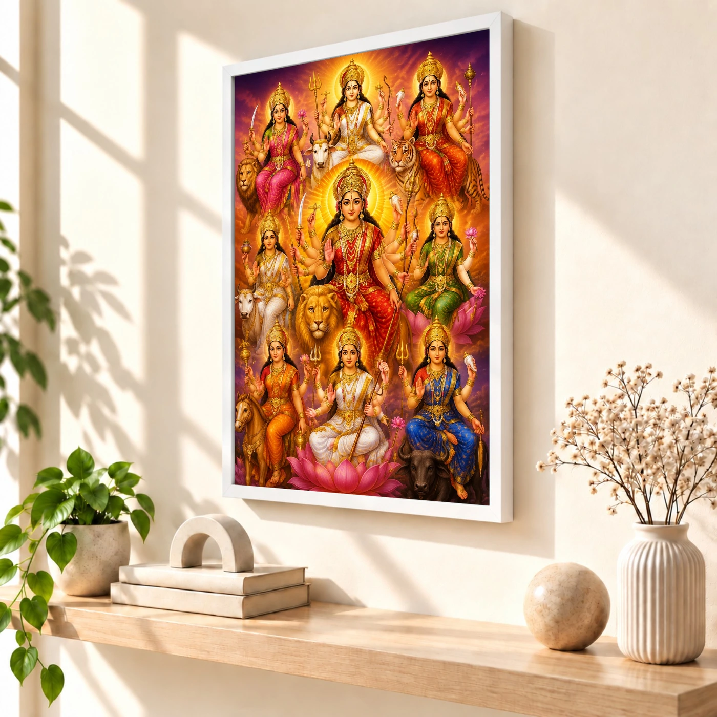 Navdurga Vivid Premium Spiritual Poster Art Photo Frame, view 7