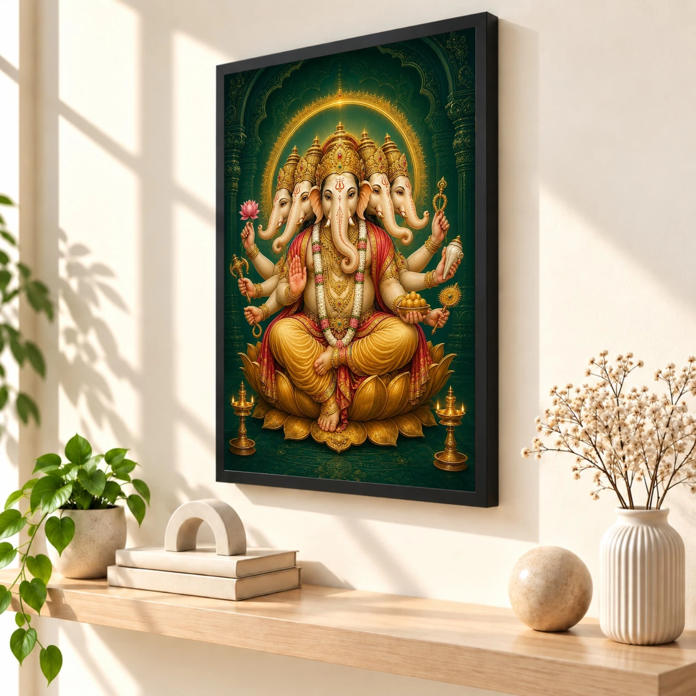 Panchmukhi Ganesha — Five-Faced Protector Frame, view 2