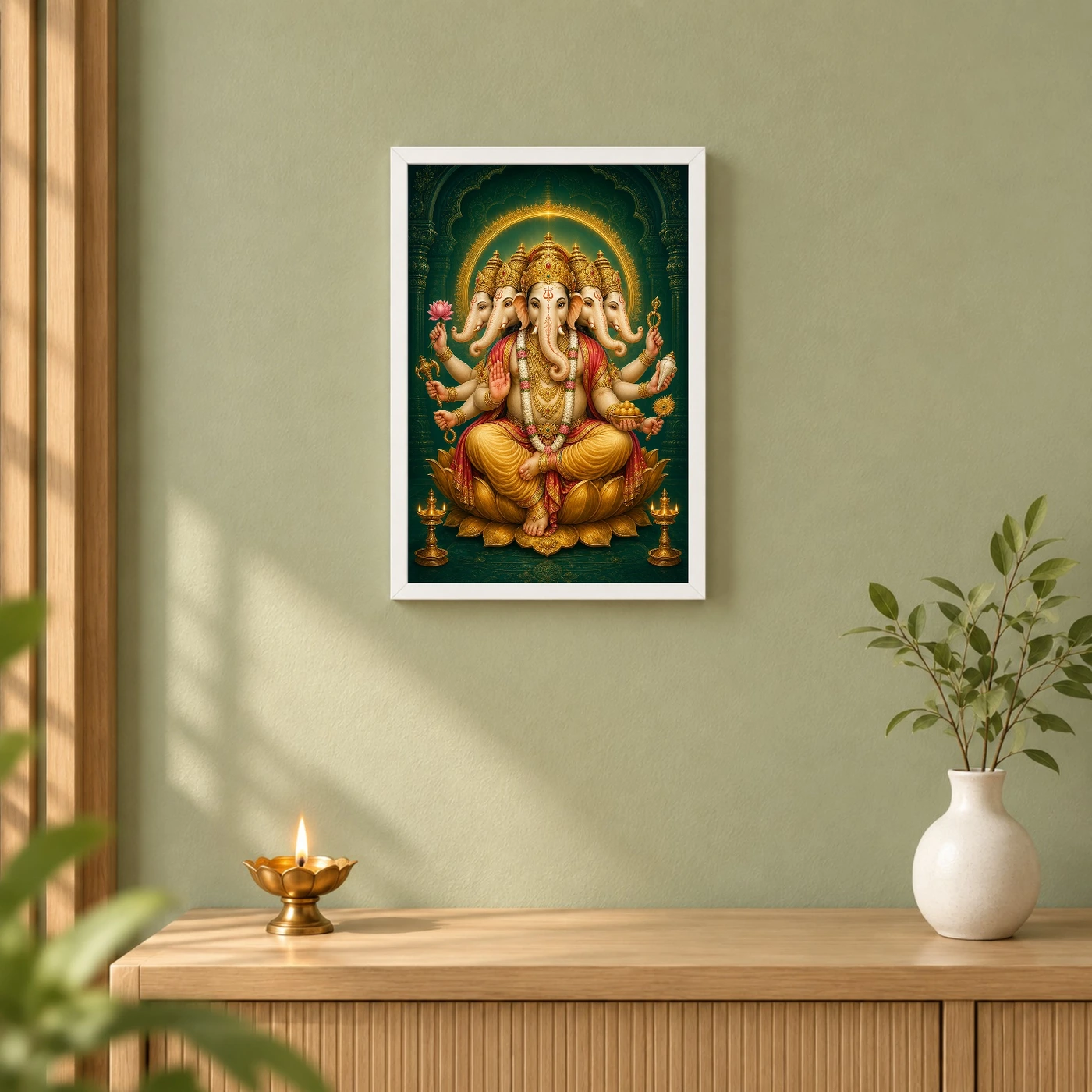 Panchmukhi Ganesha — Five-Faced Protector Frame, view 6