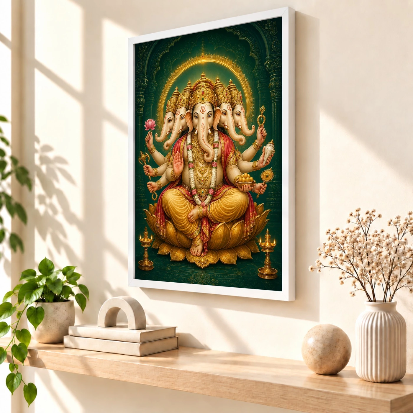 Panchmukhi Ganesha — Five-Faced Protector Frame, view 7