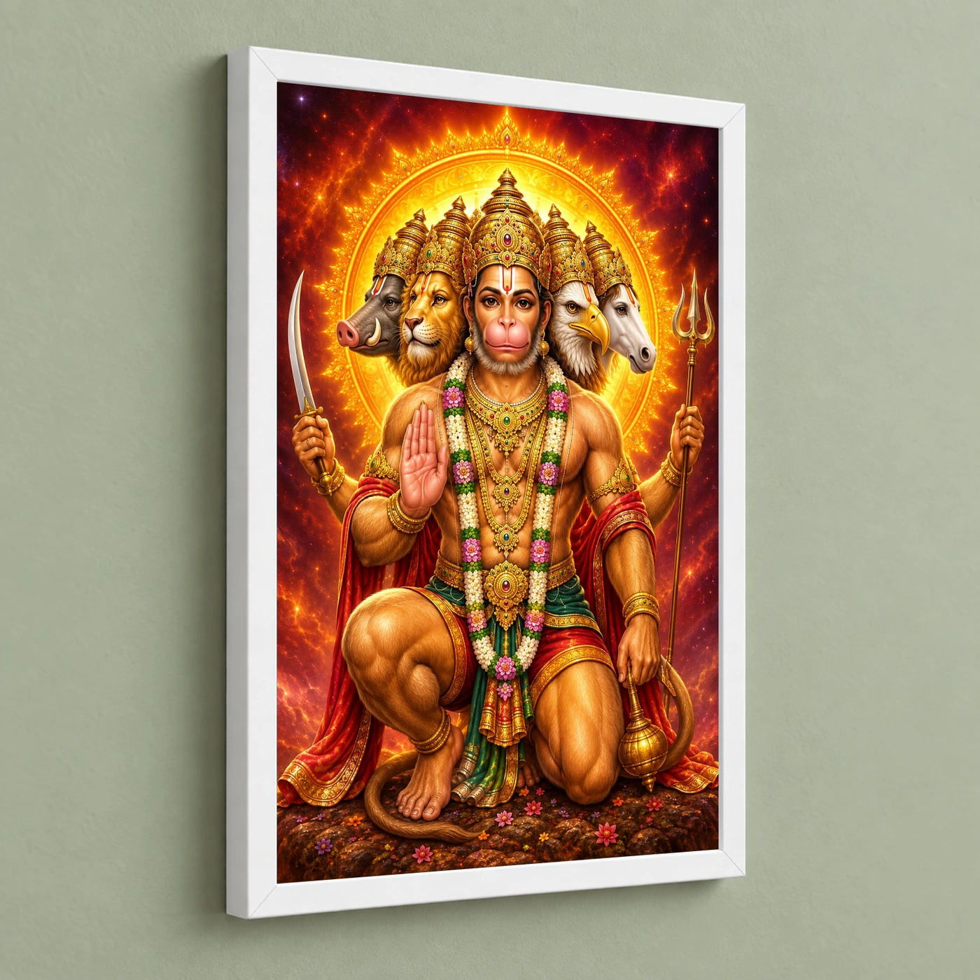 Panchmukhi Hanuman Cosmic Celestial Aura Photo Frame, view 5