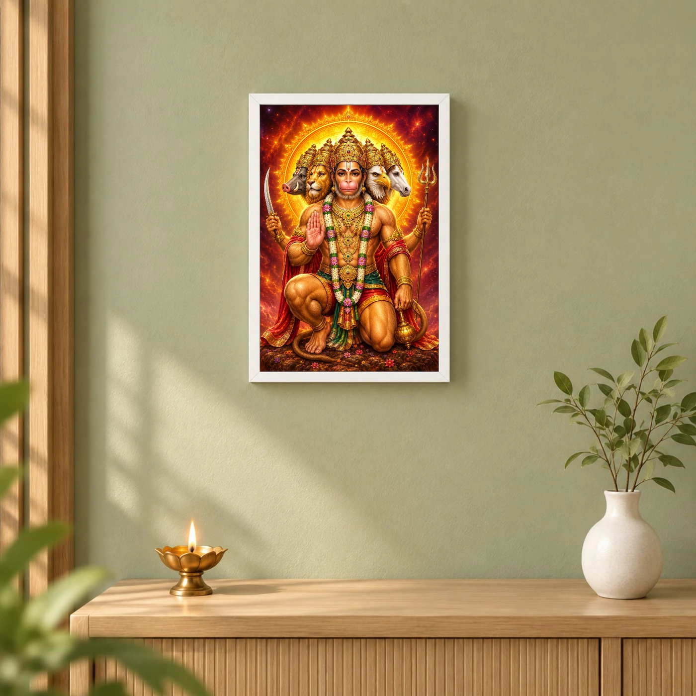 Panchmukhi Hanuman Cosmic Celestial Aura Photo Frame, view 6