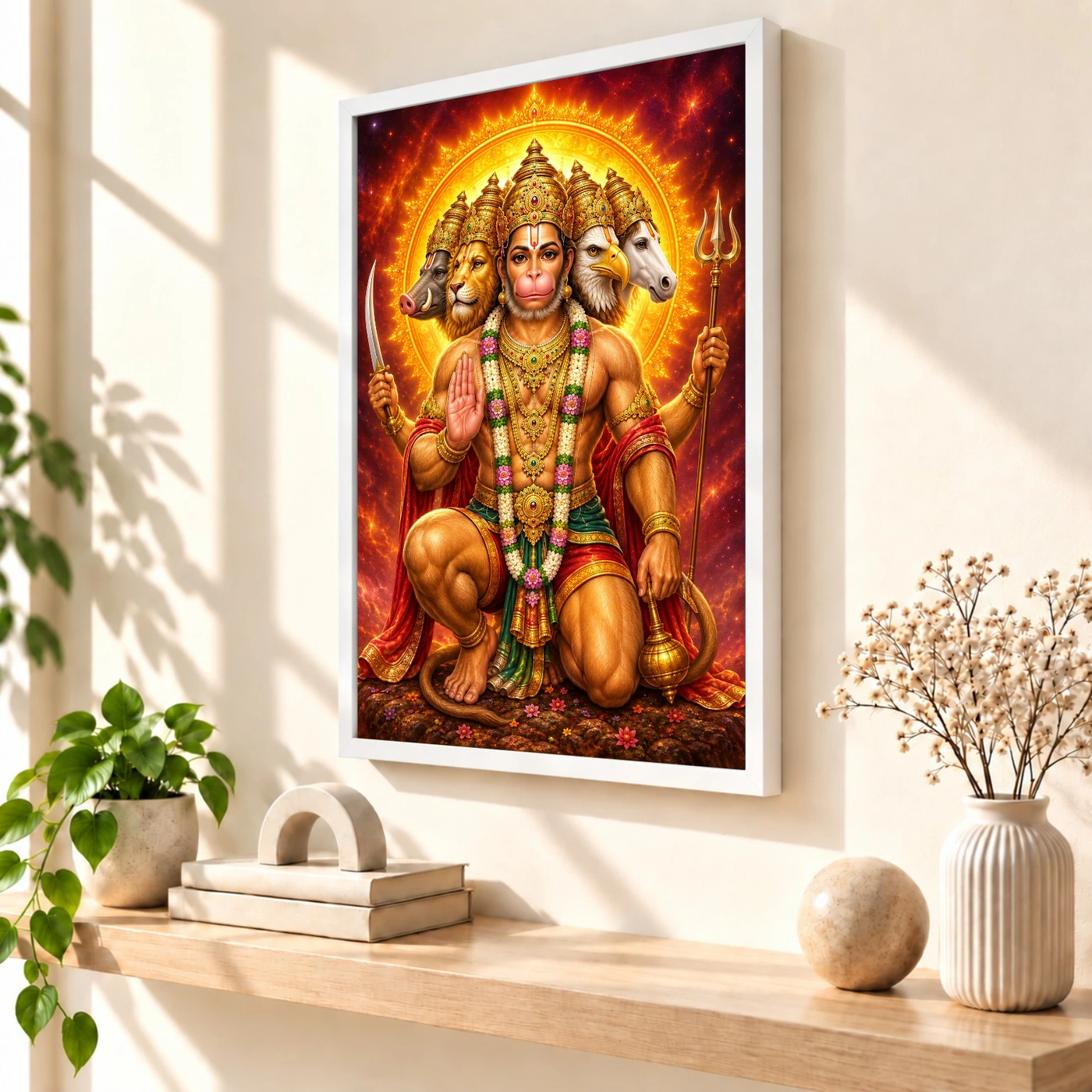 Panchmukhi Hanuman Cosmic Celestial Aura Photo Frame, view 7
