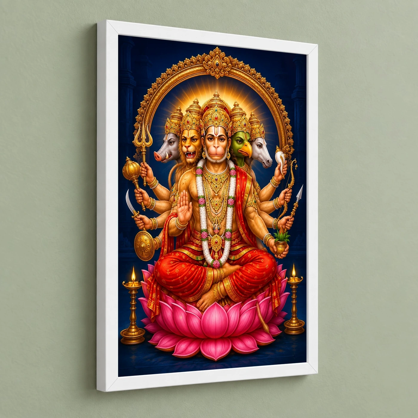 Panchmukhi Hanuman — Five-Faced Protector Frame, view 5