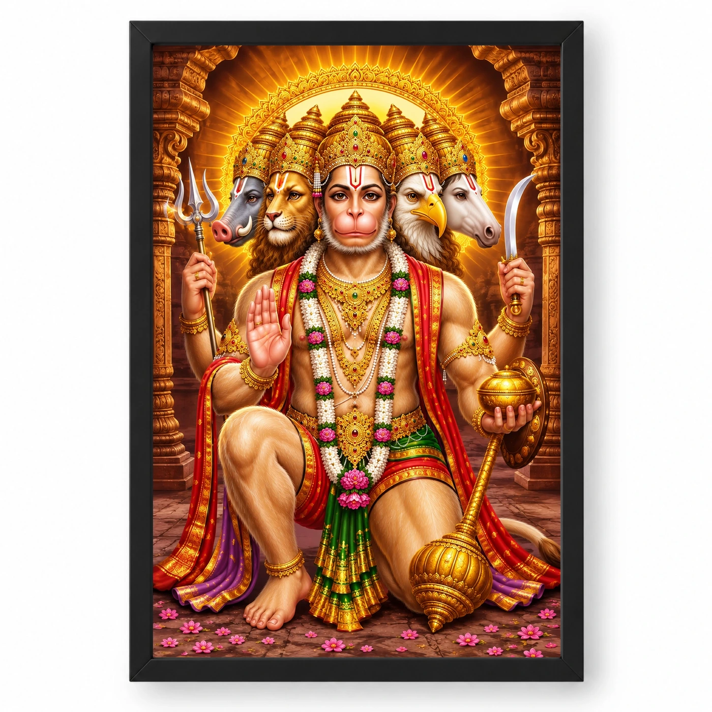 Panchmukhi Hanuman Heritage Temple Architecture Backdrop Photo Frame