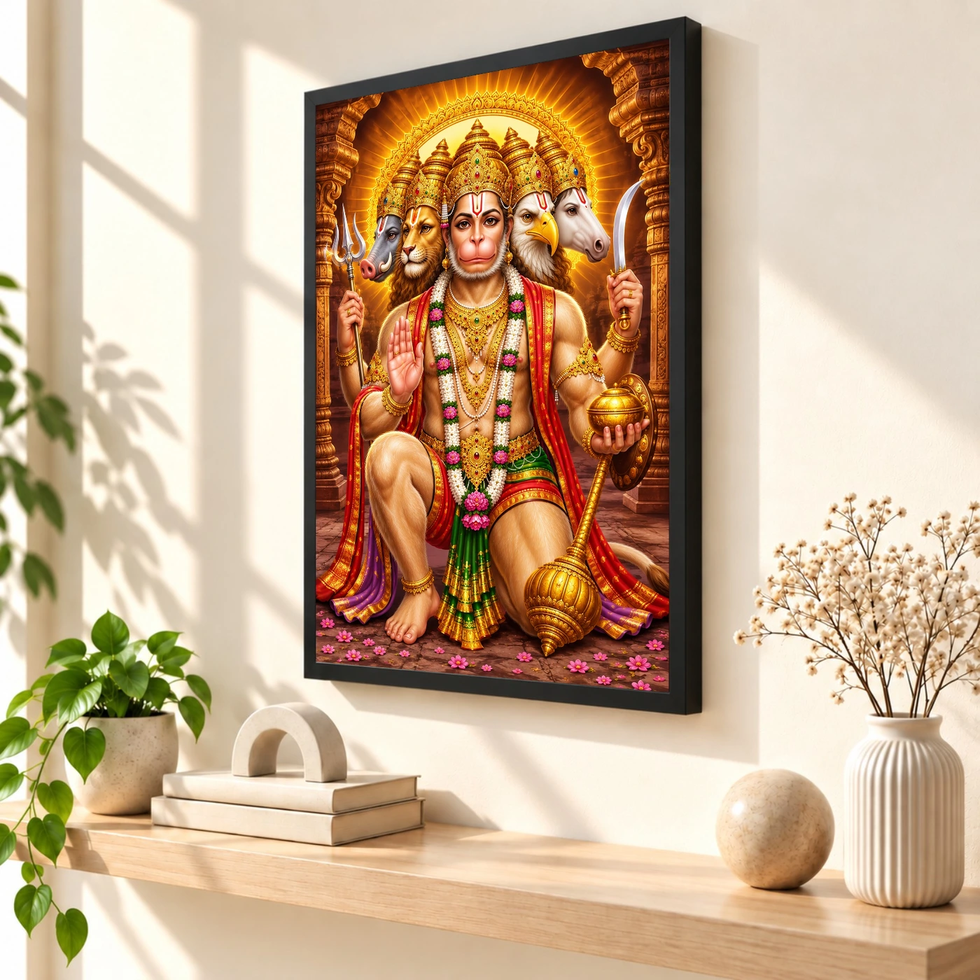 Panchmukhi Hanuman Heritage Temple Architecture Backdrop Photo Frame, view 2
