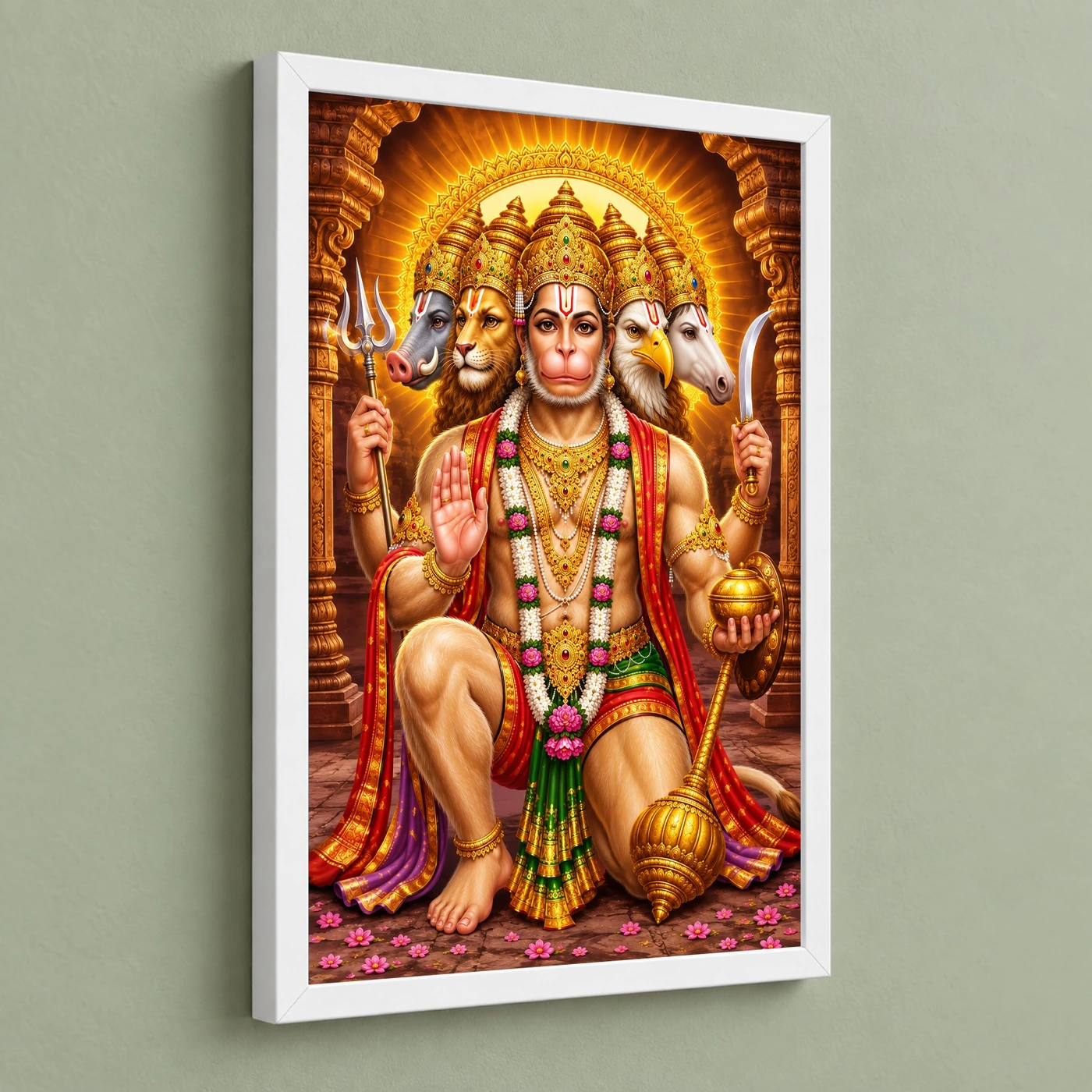 Panchmukhi Hanuman Heritage Temple Architecture Backdrop Photo Frame, view 5