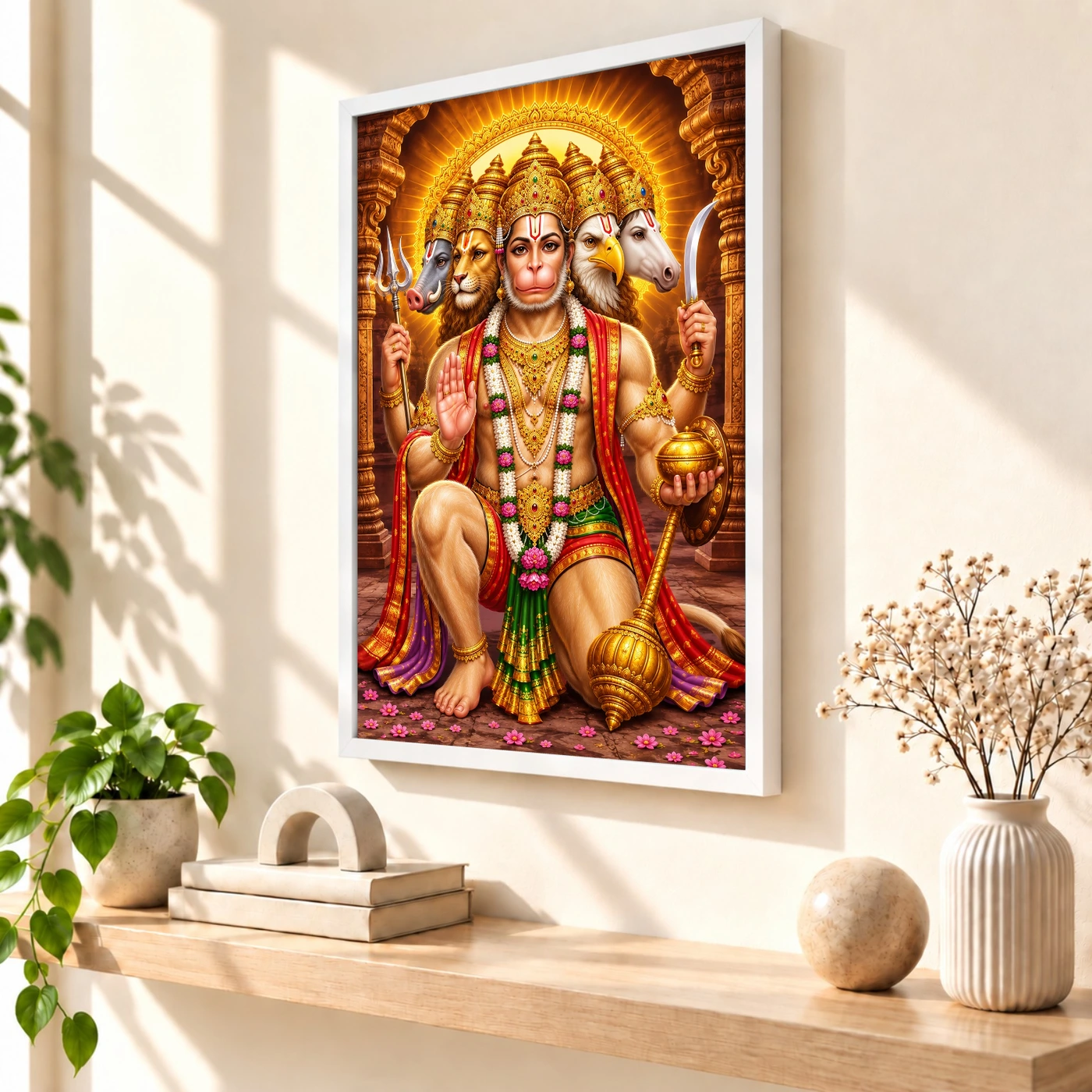 Panchmukhi Hanuman Heritage Temple Architecture Backdrop Photo Frame, view 7