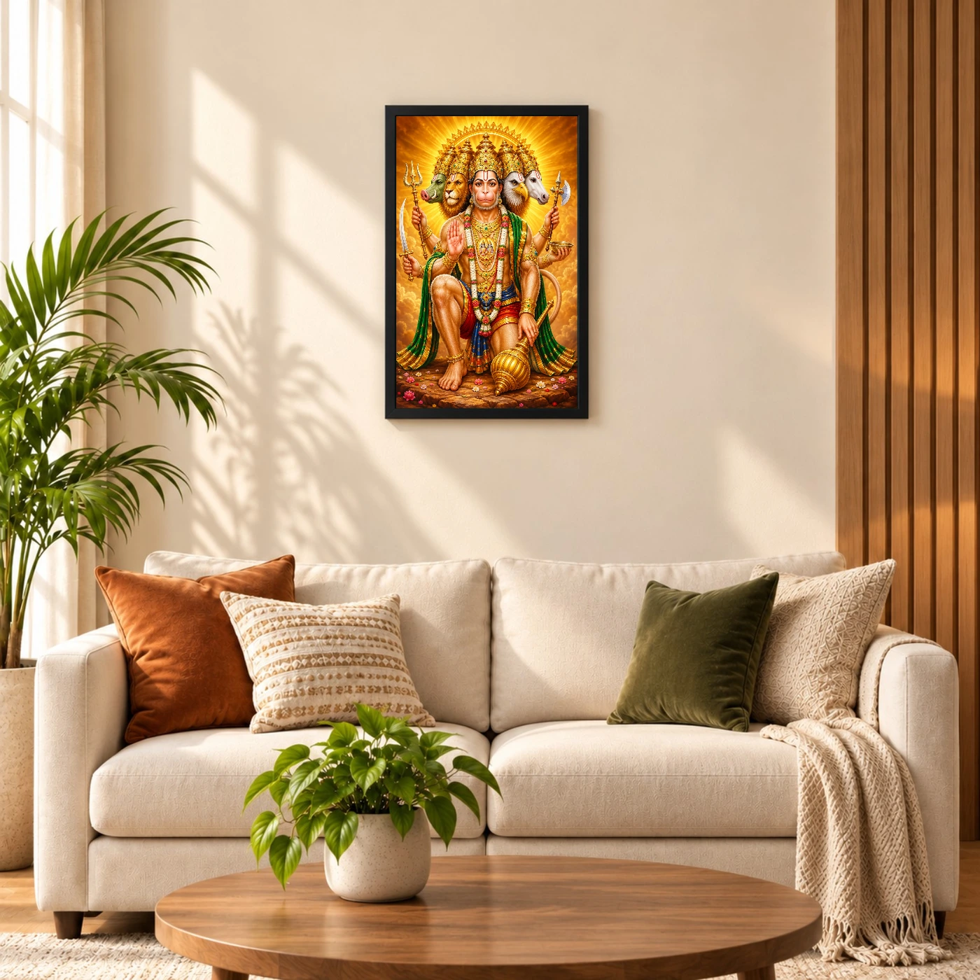 Panchmukhi Hanuman Peaceful Home Mandir Composition Photo Frame, view 8
