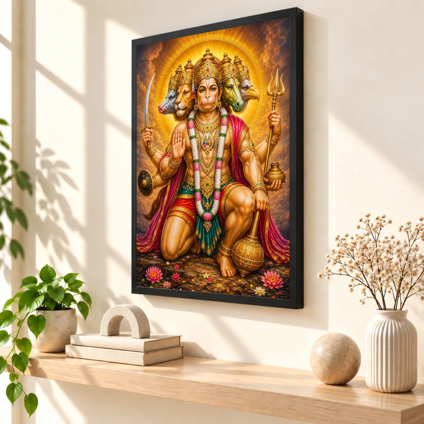 Panchmukhi Hanuman Royal Jewel-Toned Portrait Photo Frame, view 2