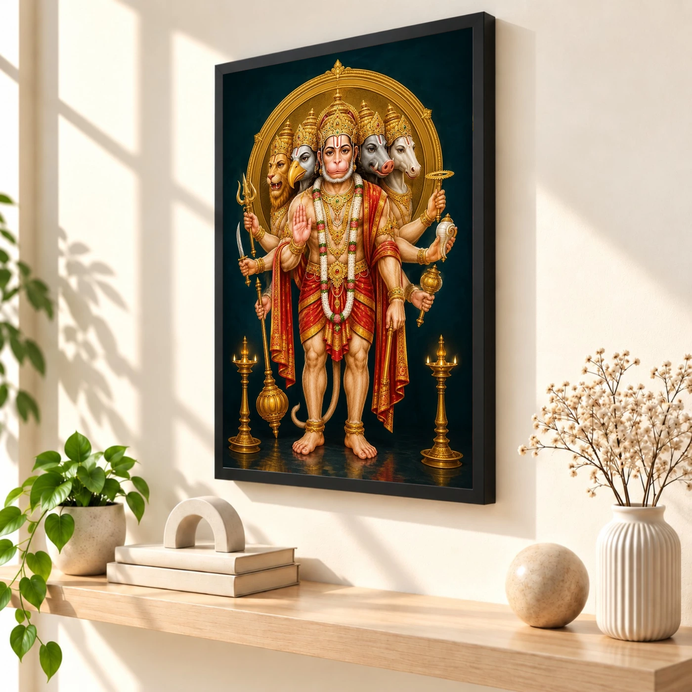 Panchmukhi Hanuman — Vastu Entrance Frame, view 2
