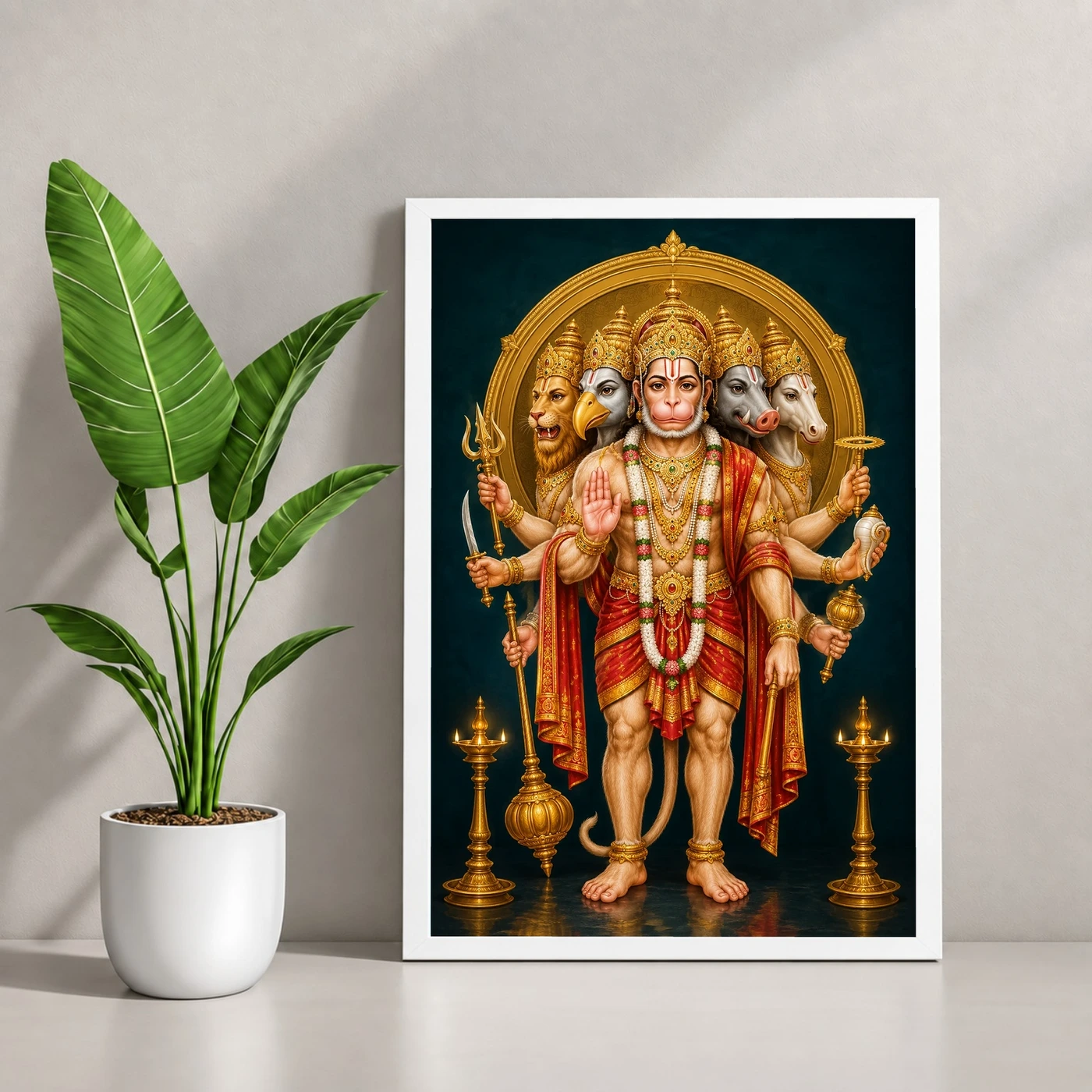 Panchmukhi Hanuman — Vastu Entrance Frame, view 4