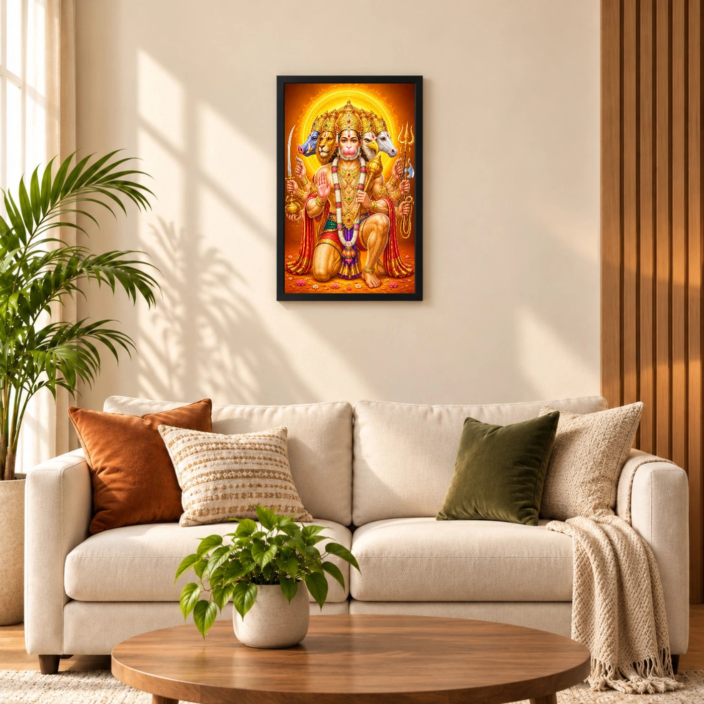 Panchmukhi Hanuman Vivid Premium Spiritual Poster Art Photo Frame, view 8