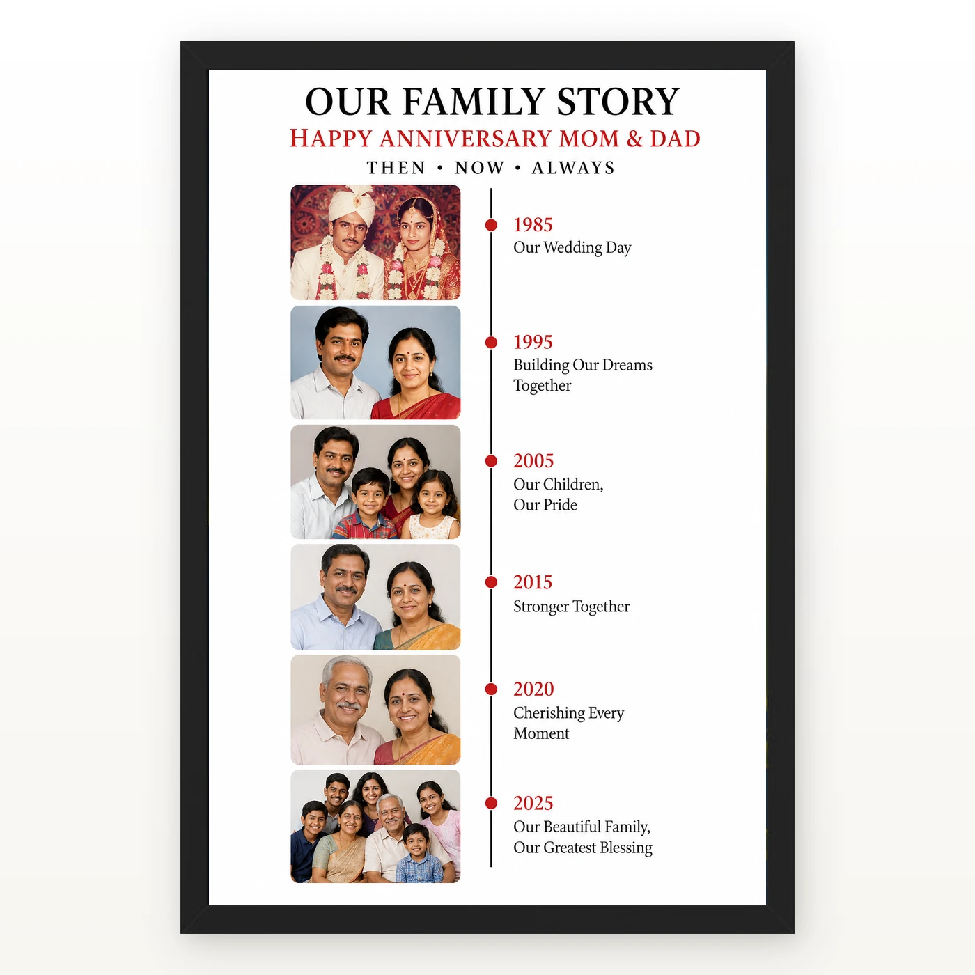 Parents Anniversary Vintage Scrapbook Family Memory Photo Frame