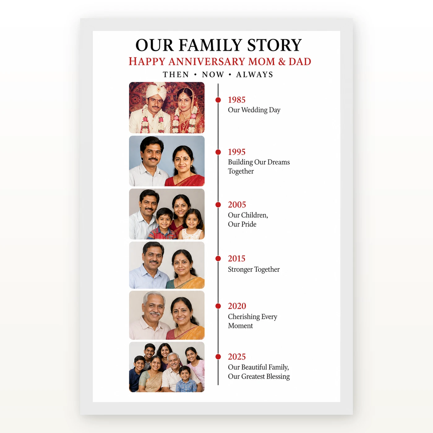 Parents Anniversary Vintage Scrapbook Family Memory Photo Frame, view 2