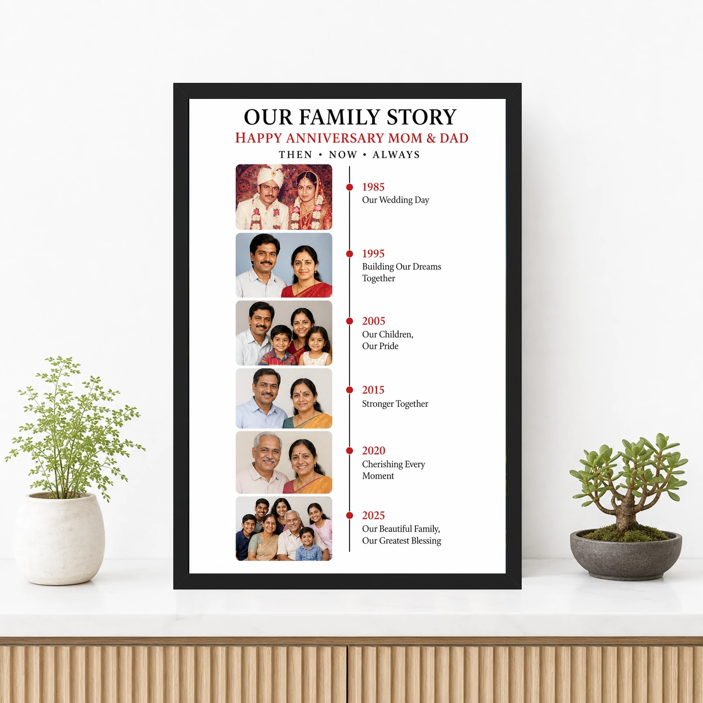 Parents Anniversary Vintage Scrapbook Family Memory Photo Frame, view 3