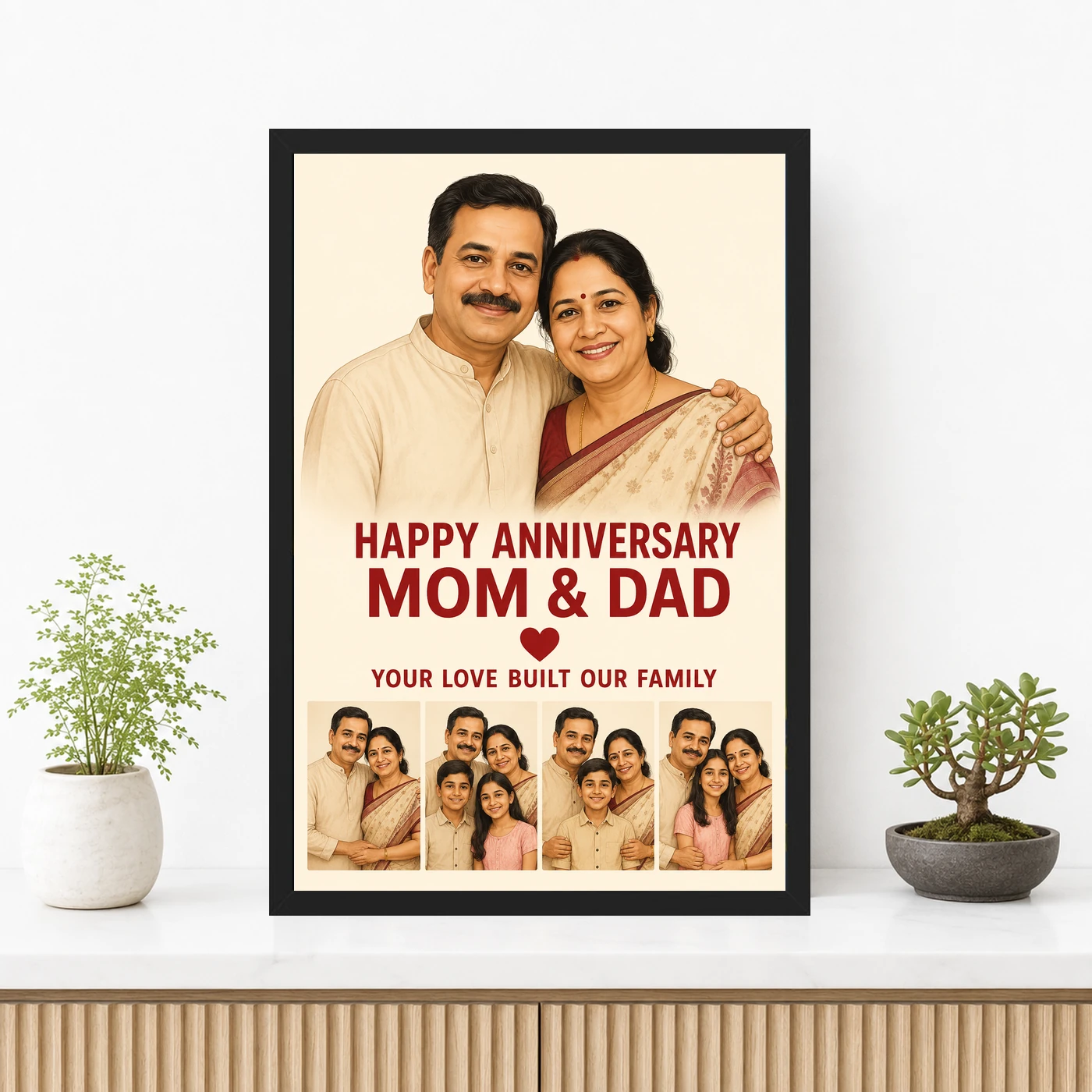 Parents Anniversary Mom Dad Romantic Rose Together Forever Photo Frame, view 3