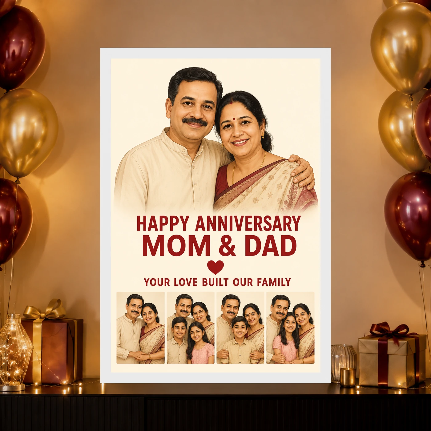 Parents Anniversary Mom Dad Romantic Rose Together Forever Photo Frame, view 10