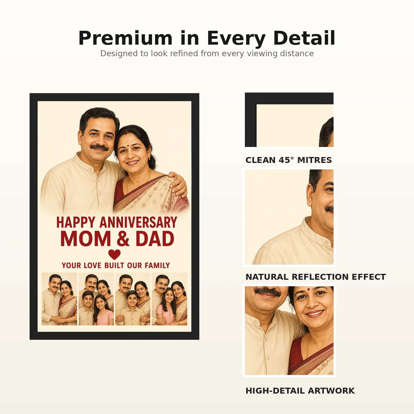 Parents Anniversary Mom Dad Romantic Rose Together Forever Photo Frame, view 9