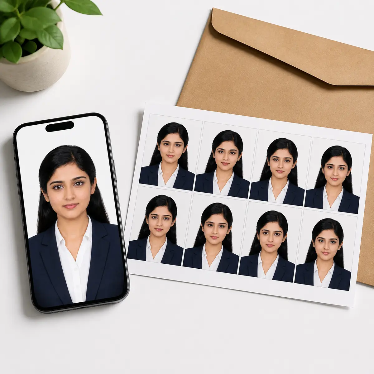 Passport Size Photo with White Background – Printed Copies, view 2