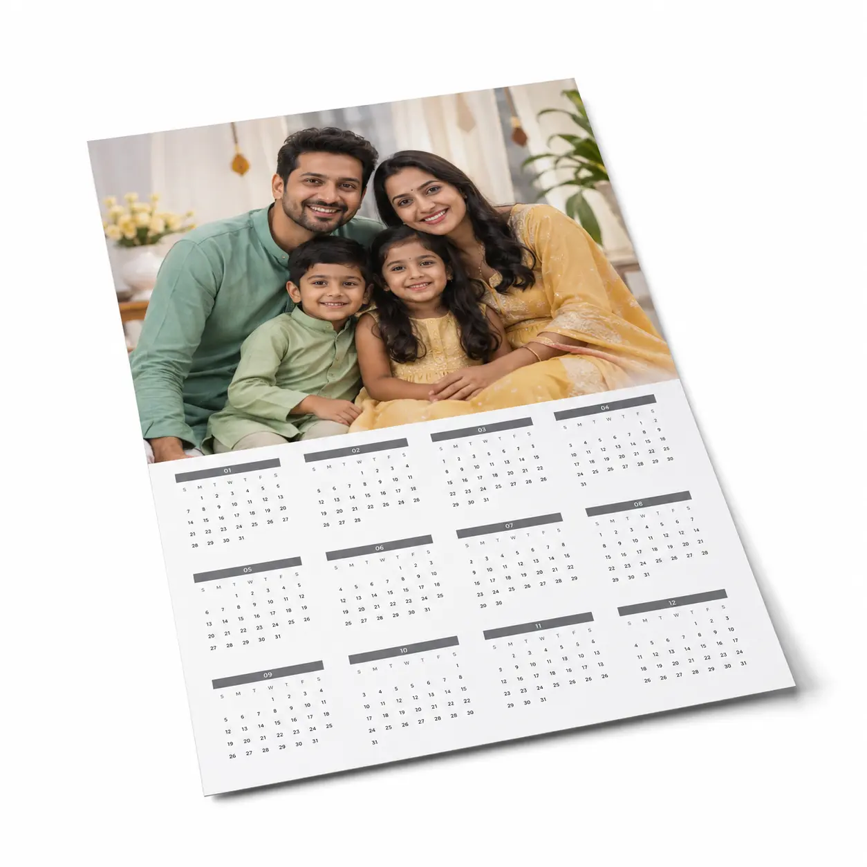 Personalised Single-Sheet Photo Calendar – A4 & A3