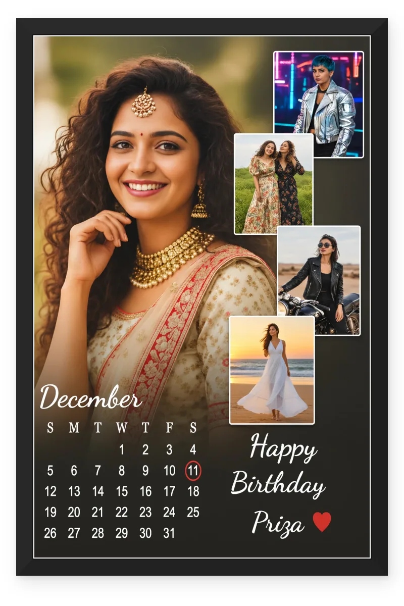 Personalized Birthday Calendar Photo Collage