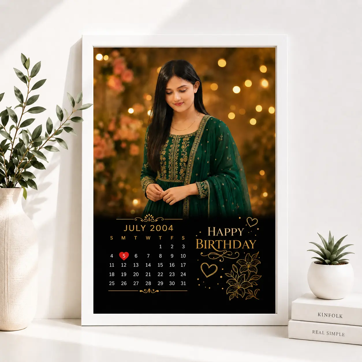 Personalized Birthday Calendar Photo Frame for Wife, view 2