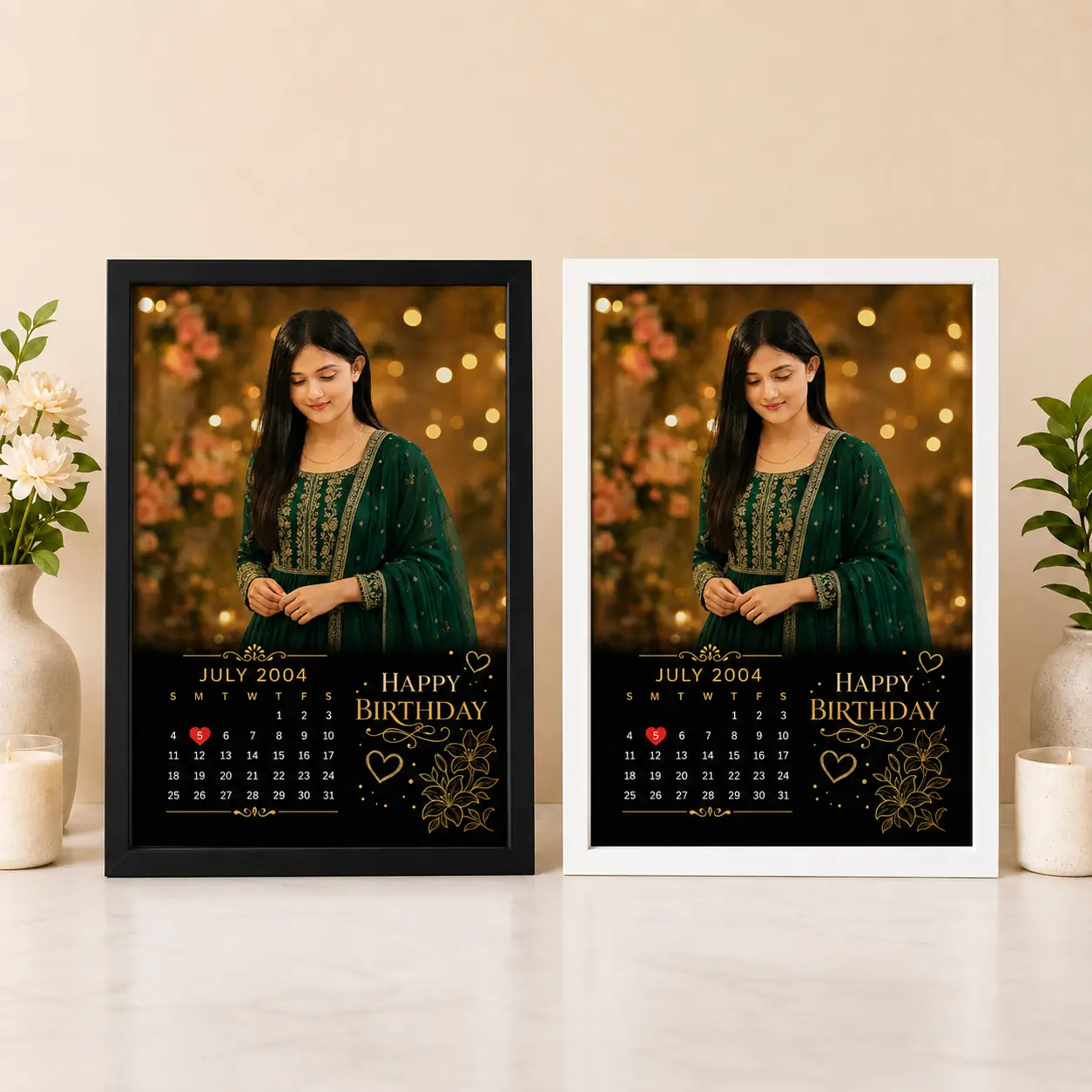 Personalized Birthday Calendar Photo Frame for Wife, view 3