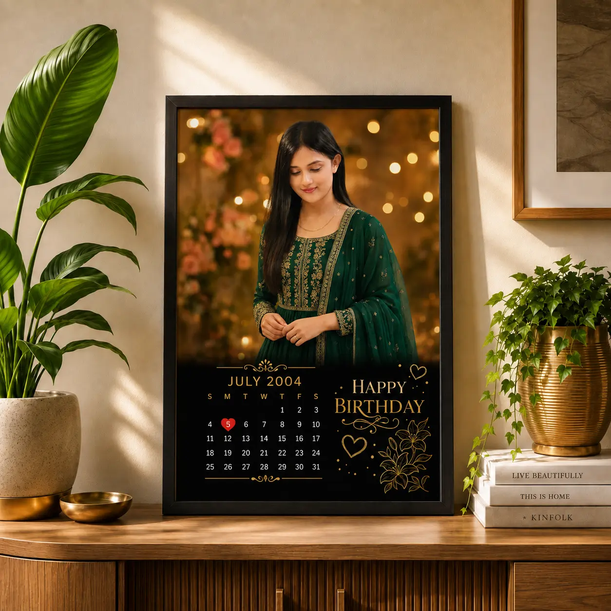 Personalized Birthday Calendar Photo Frame for Wife, view 4